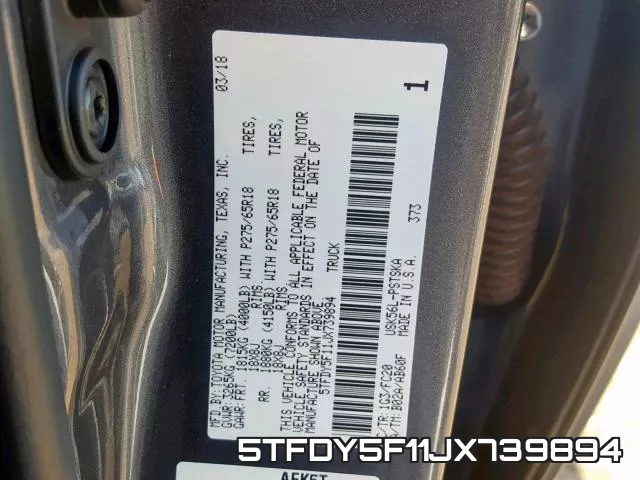 5TFDY5F11JX739894 фото 2