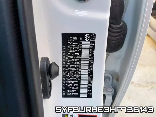 5YFBURHE3HP736143 фото 2