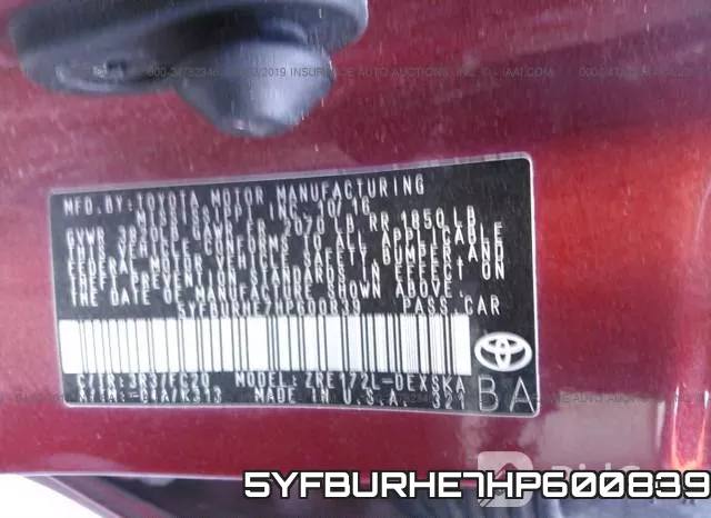 5YFBURHE7HP600839 фото 10