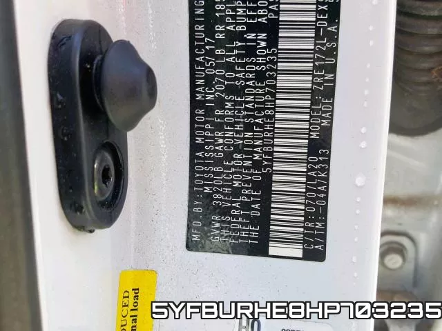 5YFBURHE8HP703235 фото 2