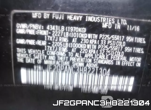 JF2GPANC3H8221304 фото 10