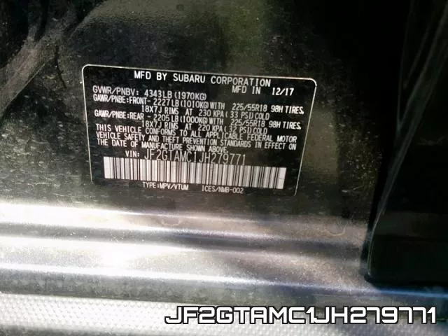 JF2GTAMC1JH279771 фото 2