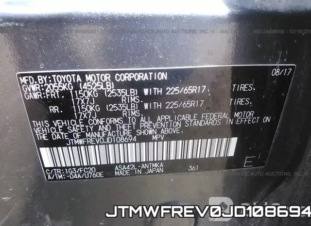 JTMWFREV0JD108694 фото 10