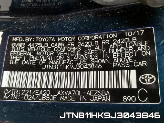 JTNB11HK9J3043846 фото 2