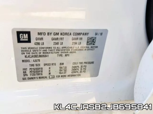 KL4CJASB2JB695841 фото 2