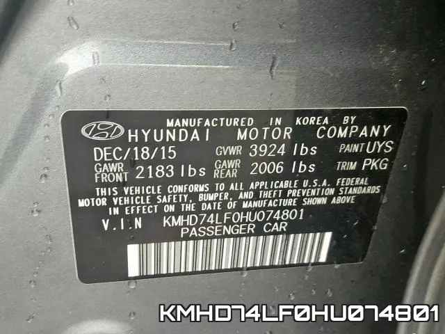 KMHD74LF0HU074801 фото 2
