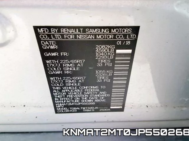 KNMAT2MT0JP550268 фото 2