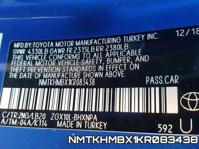 NMTKHMBX1KR083438 фото 2