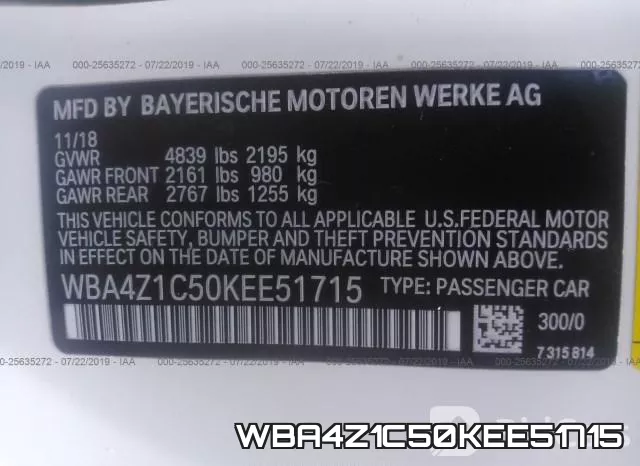 WBA4Z1C50KEE51715 фото 10