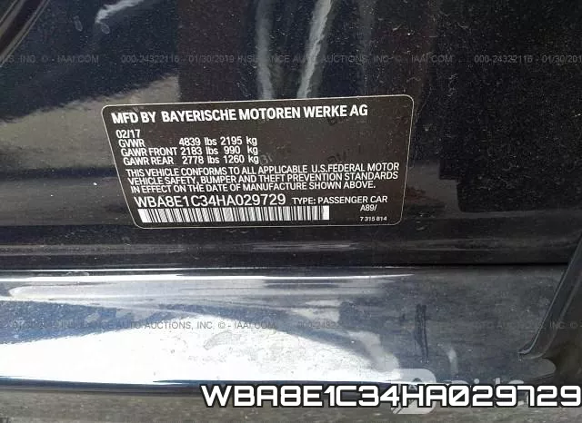 WBA8E1C34HA029729 фото 10
