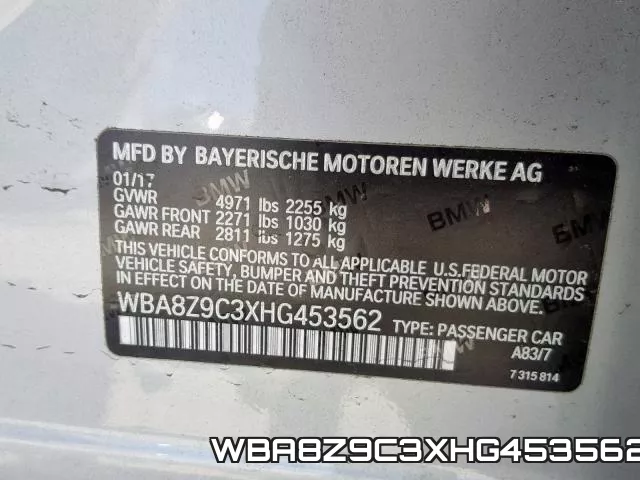 WBA8Z9C3XHG453562 фото 2