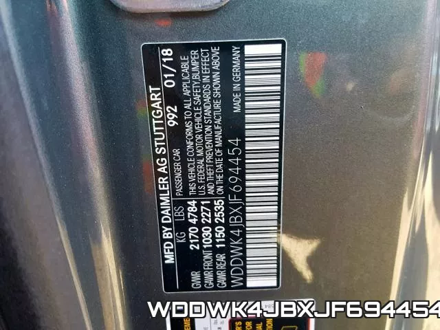 WDDWK4JBXJF694454 фото 2