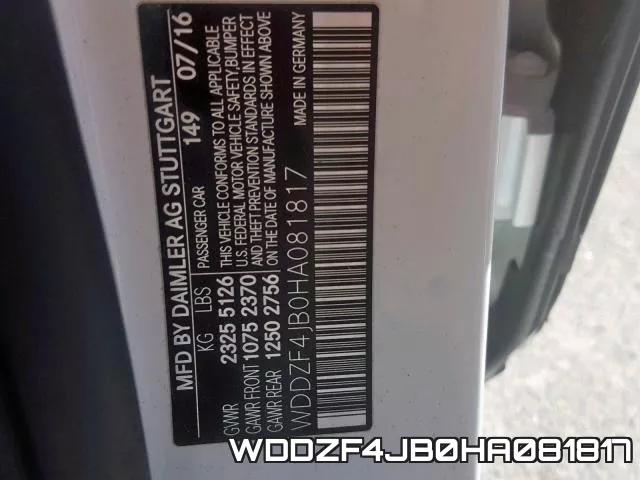 WDDZF4JB0HA081817 фото 2