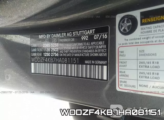 WDDZF4KB7HA081151 фото 10