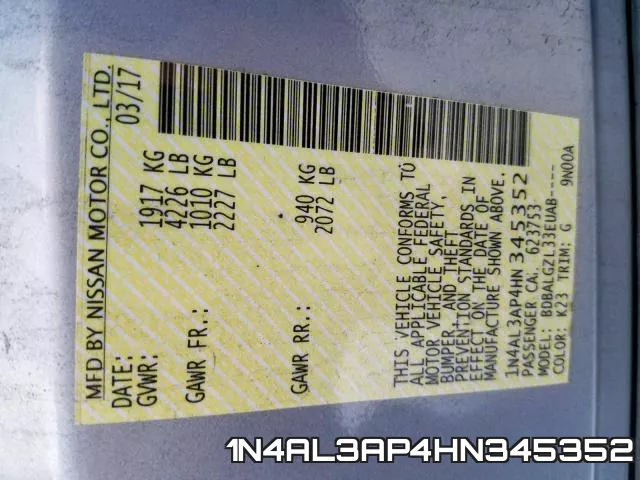 1N4AL3AP4HN345352 фото 2