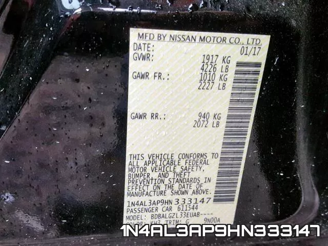 1N4AL3AP9HN333147 фото 2