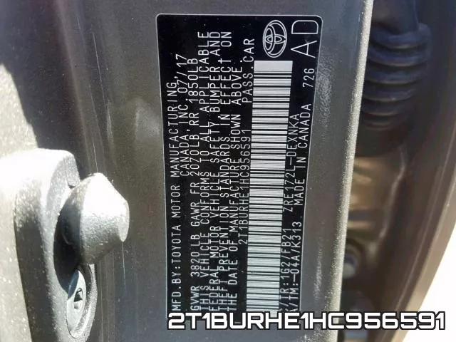 2T1BURHE1HC956591 фото 2