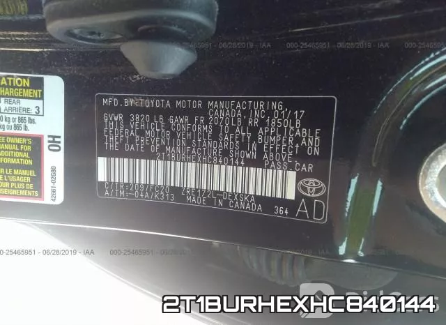 2T1BURHEXHC840144 фото 10