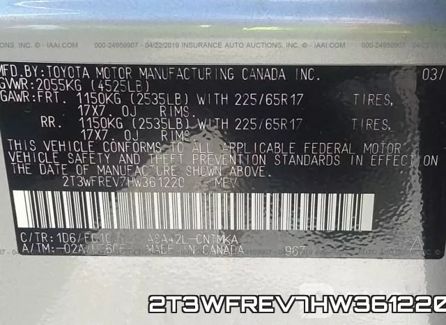 2T3WFREV7HW361220 фото 10