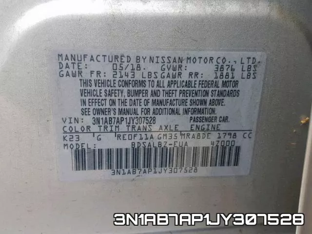 3N1AB7AP1JY307528 фото 2