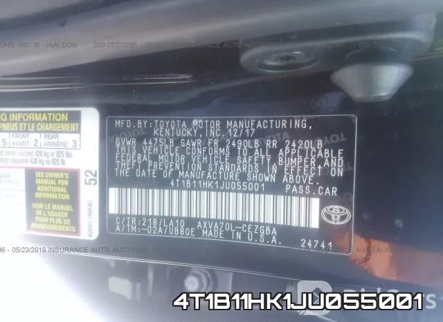 4T1B11HK1JU055001 фото 10