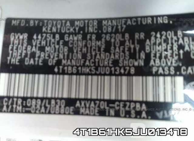 4T1B61HK5JU013478 фото 10