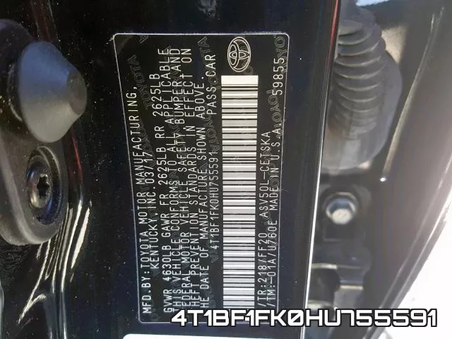4T1BF1FK0HU755591 фото 2