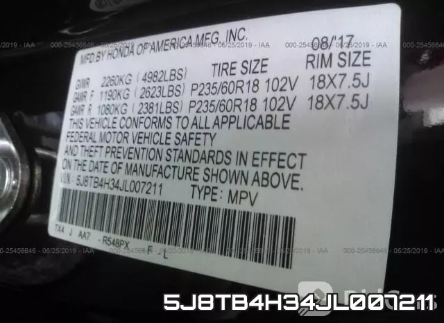 5J8TB4H34JL007211 фото 10