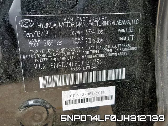 5NPD74LF0JH312733 фото 2