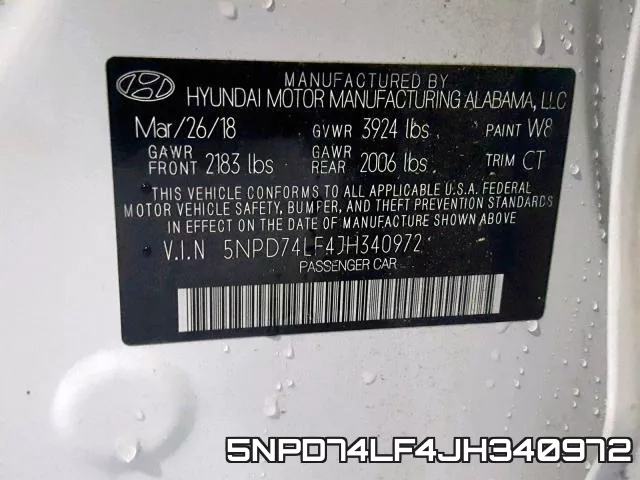 5NPD74LF4JH340972 фото 2