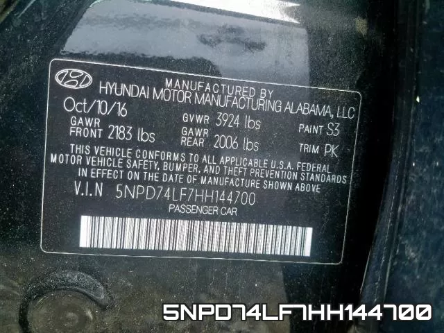 5NPD74LF7HH144700 фото 2