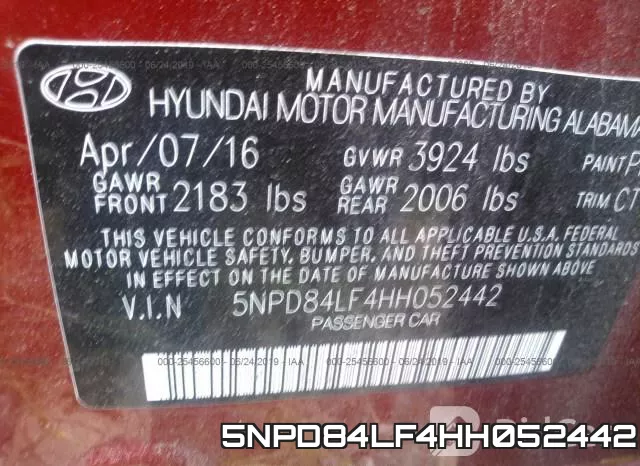 5NPD84LF4HH052442 фото 10