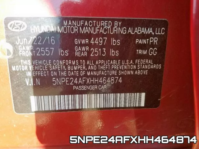 5NPE24AFXHH464874 фото 2