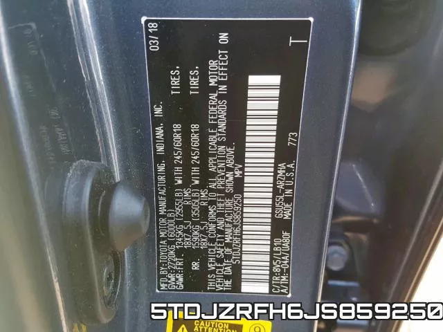 5TDJZRFH6JS859250 фото 2