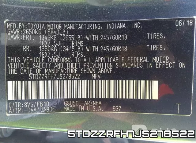 5TDZZRFH7JS278522 фото 10