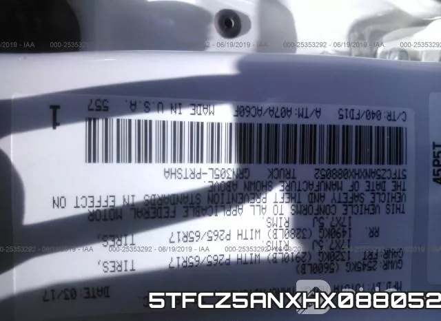 5TFCZ5ANXHX088052 фото 9