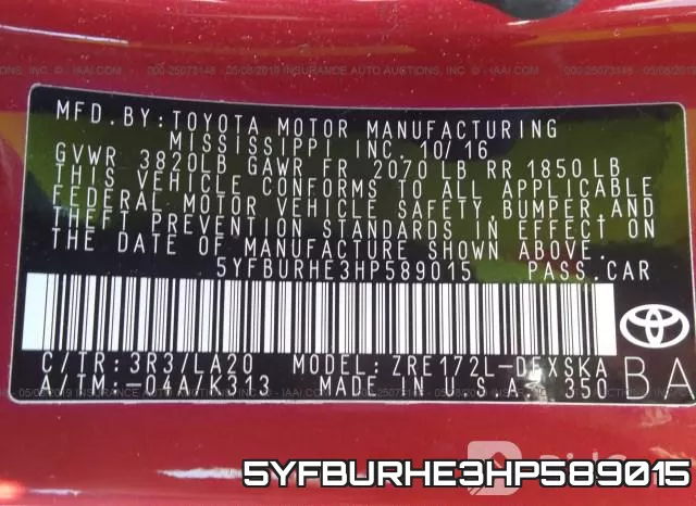 5YFBURHE3HP589015 фото 10