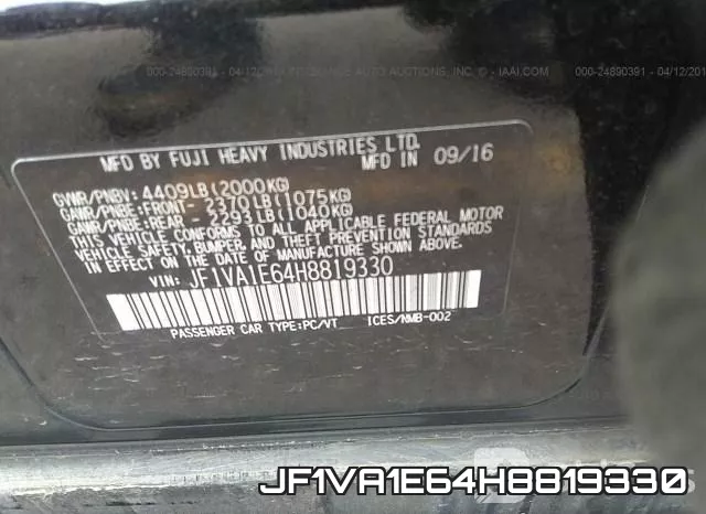 JF1VA1E64H8819330 фото 10