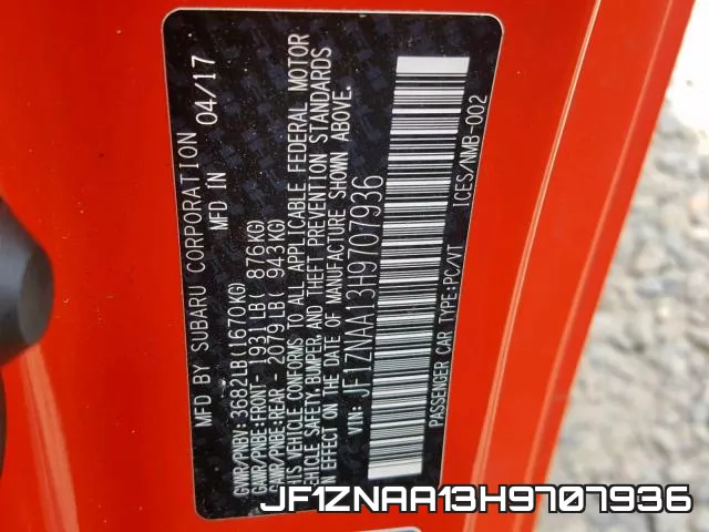 JF1ZNAA13H9707936 фото 2