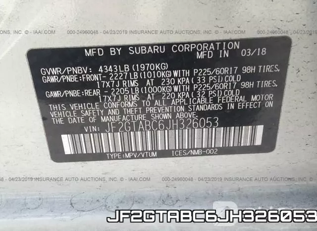 JF2GTABC6JH326053 фото 10