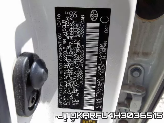 JTDKARFU4H3036515 фото 2