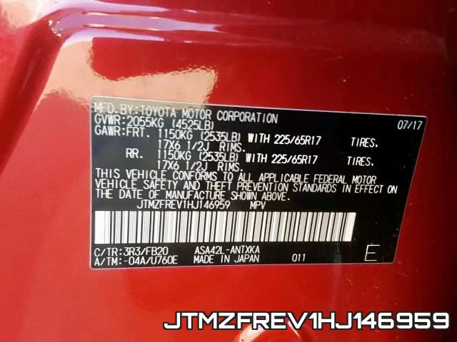 JTMZFREV1HJ146959 фото 2