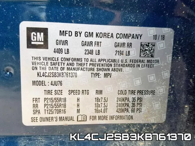 KL4CJ2SB3KB761370 фото 2