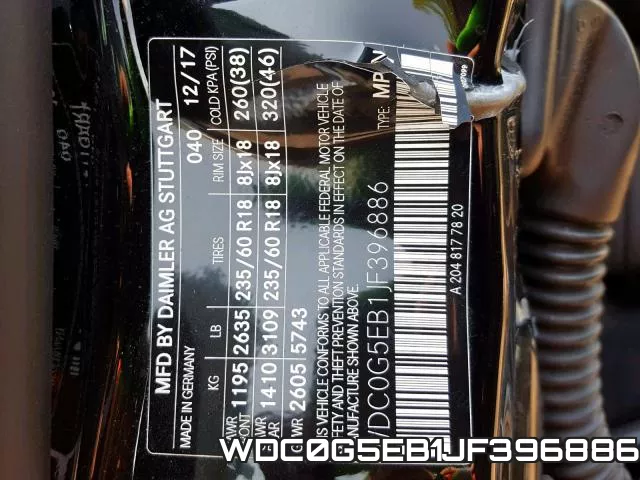 WDC0G5EB1JF396886 фото 2