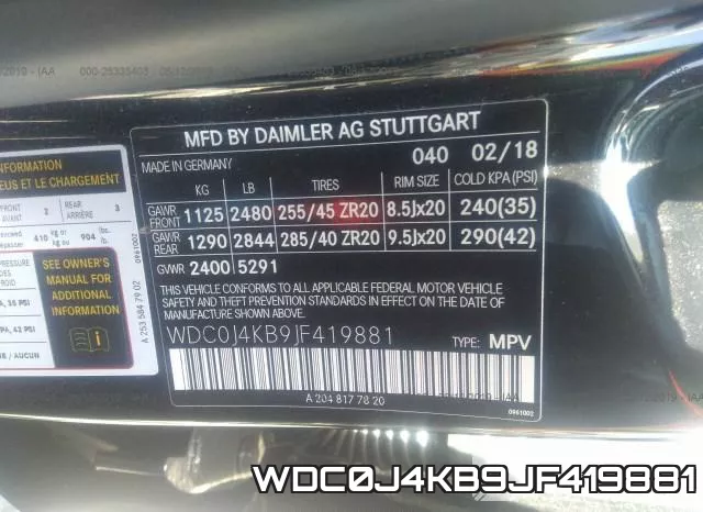 WDC0J4KB9JF419881 фото 10