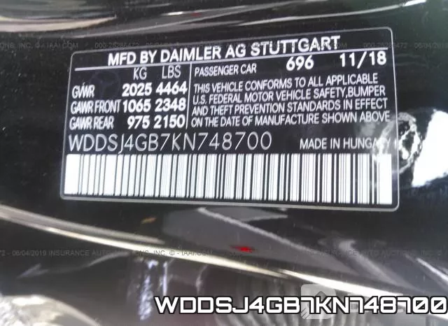 WDDSJ4GB7KN748700 фото 10