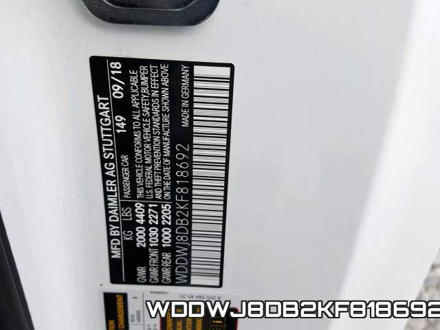 WDDWJ8DB2KF818692 фото 2
