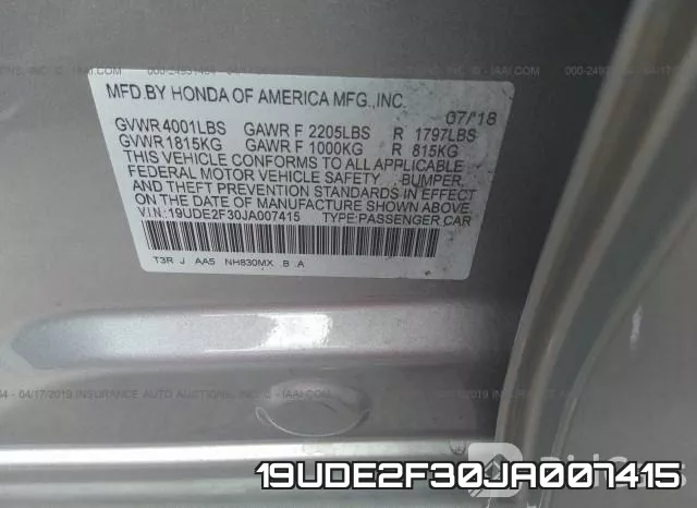 19UDE2F30JA007415 фото 10