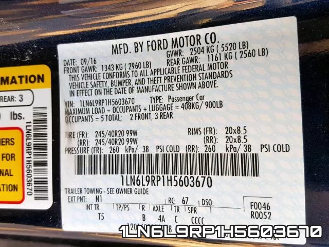 1LN6L9RP1H5603670 фото 2