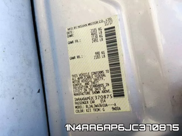 1N4AA6AP6JC370875 фото 2